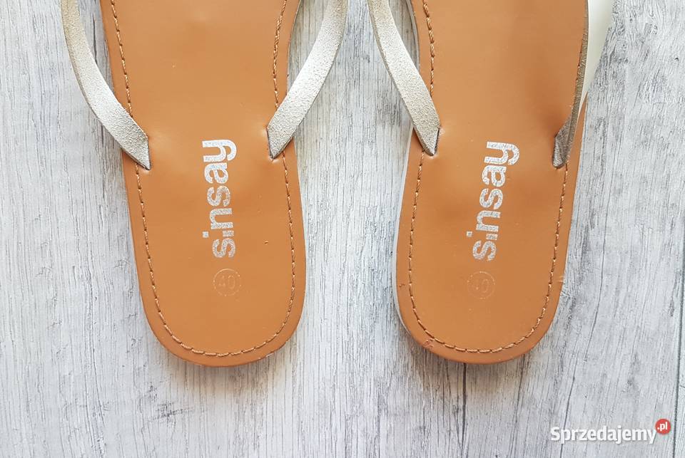 Damskie japonki brązowo biały Sinsay 40 Chrzanów sprzedam