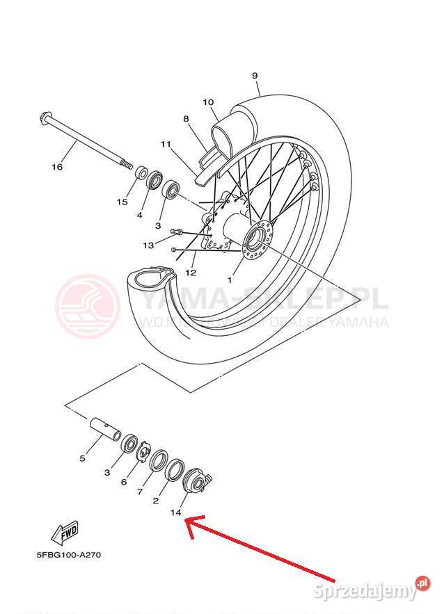Ślimak prędkościomierza Yamaha VStar 4TR2519000 Kielce sprzedam