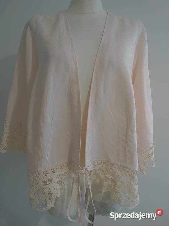 Marynarka Lniana Len Wiskoza Kimono Blezer Łomża