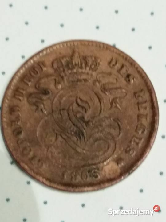 Moneta 2 centymy Belgia 1905 lubuskie Żary