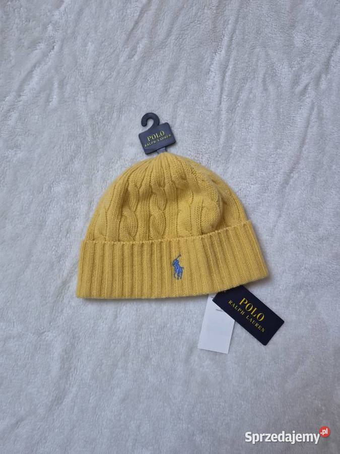 Nowa żółta czapka bawełniana Polo Ralph Lauren Uniseks