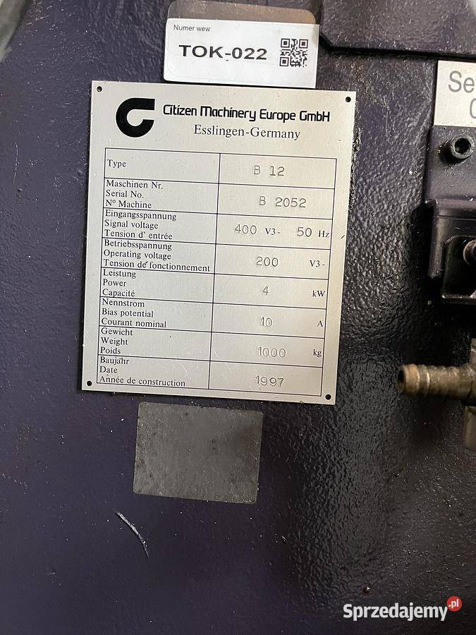 Automat tokarski Citizen Cincom B12 z śląskie
