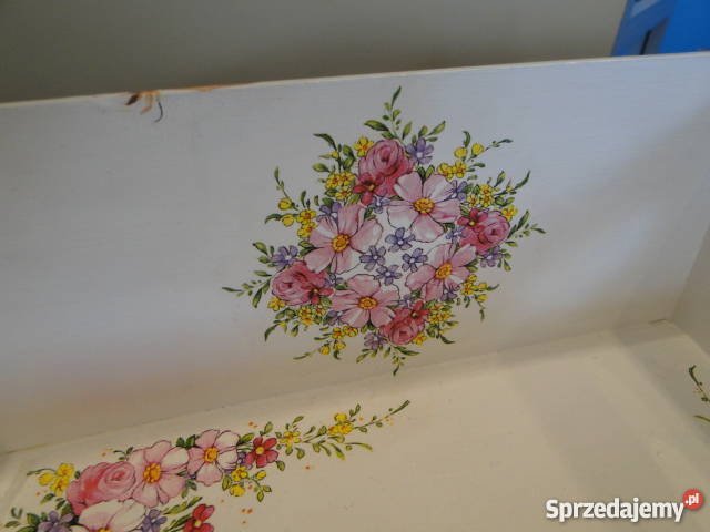 Otwarty kufer pojemnik decoupage z dziewczynką Bochnia