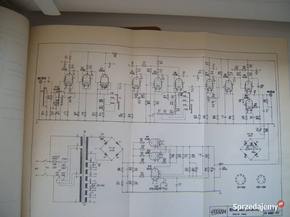 Wzmacniacz pomiarowy ZOPAN lampowy PWL1 schemat Poznań