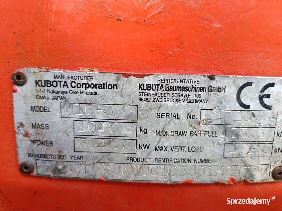 Koparka Kubota U103 Jasło
