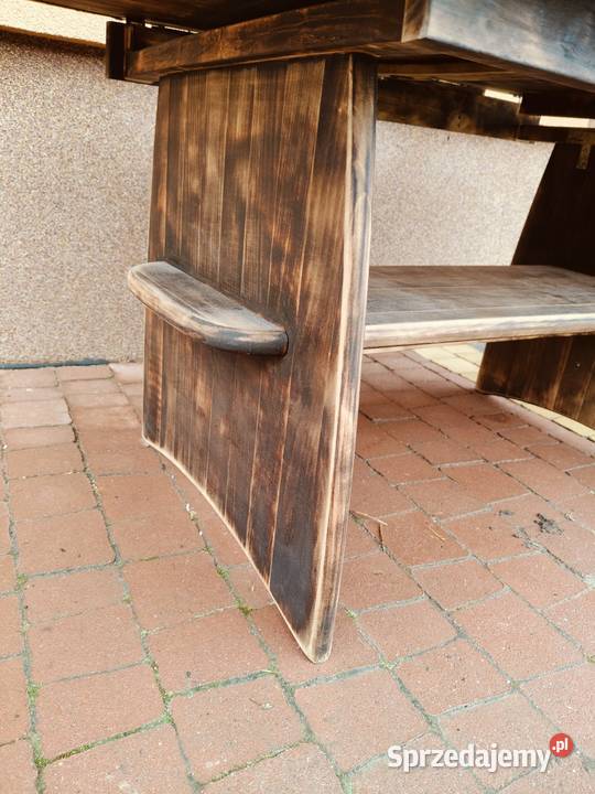 Vintage ława w stylu rustykalnym opalana drewno