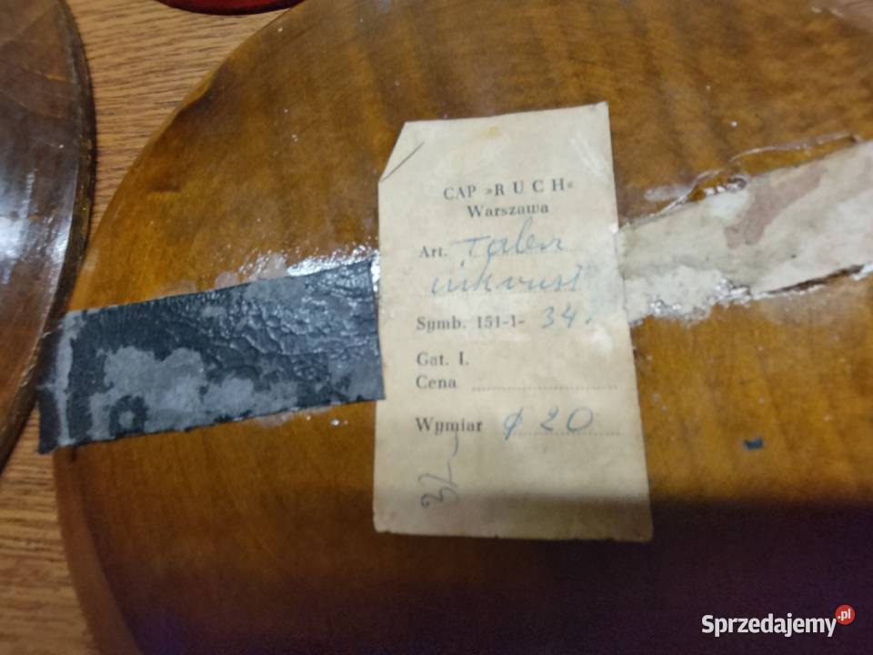 Talerz drewniany ozdobny na ścianę patera Figurki i rzeźby Gostynin sprzedam