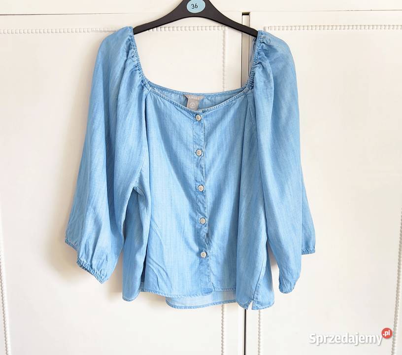 Nowa bluzka Lindex L 40 XL 42 niebieska prosta 3/4 Szczecin sprzedam