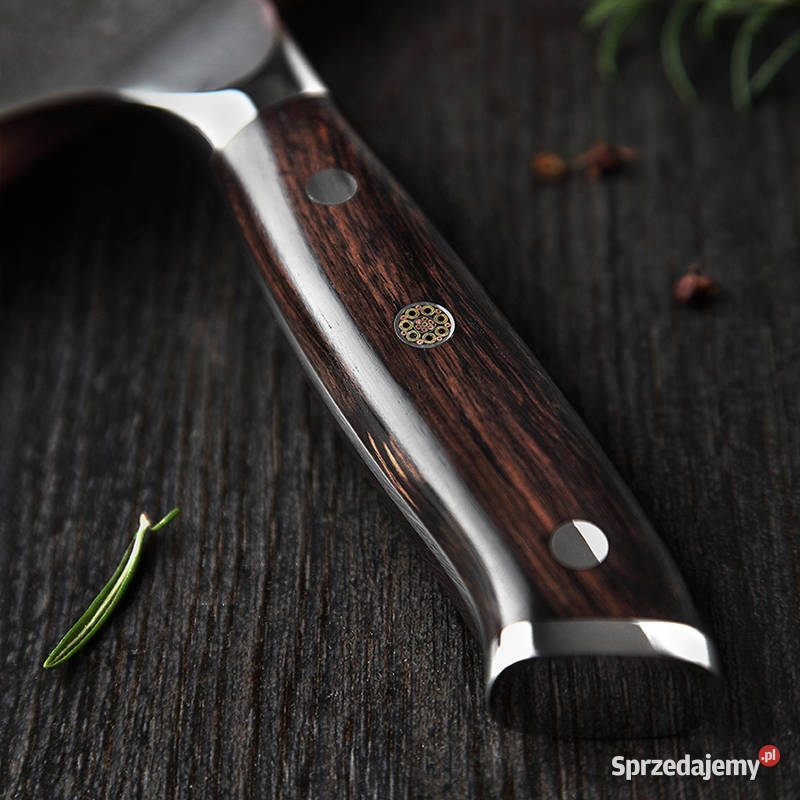 Nóż Szefa Kuchni stal damasceńska SANTOKU ostry śląskie