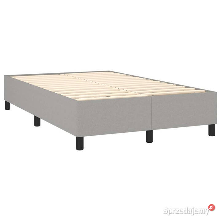 Łóżko kontynentalne z materacem jasnoszare 128cm