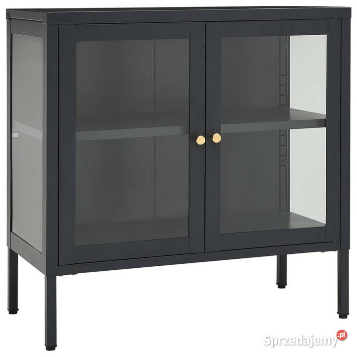 Szafka boczna antracytowa 70x35x70 stal i szkło Warszawa sprzedam