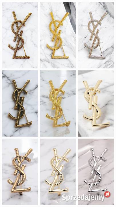 Broszka YSL Yves Saint Laurent stare złoto 7