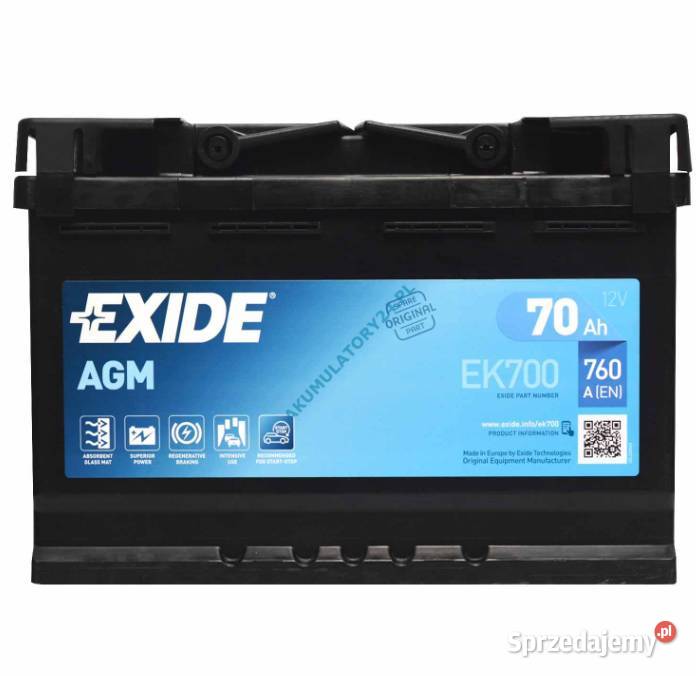 Akumulator Exide Agm 70ah