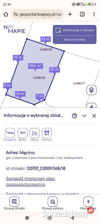 Działka budowlana 1000m2 Męcina sprzedam