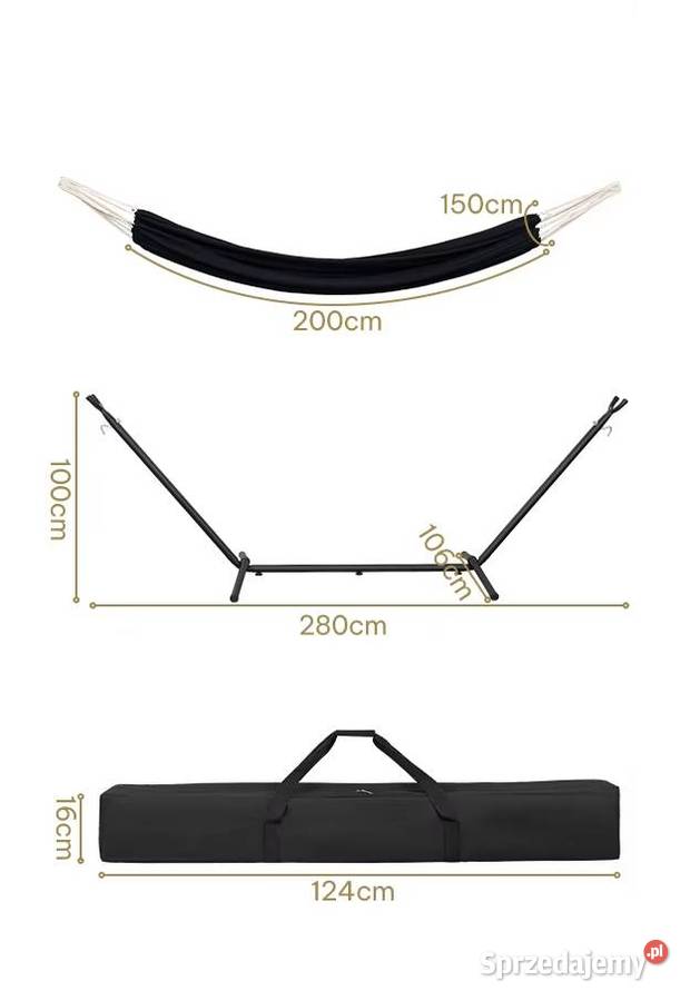 Hamak Ogrodowy na Metalowym Stelażu 250 Siedlce