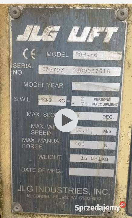 Zwyżka samojezdna JLG kosz podnośnikowy