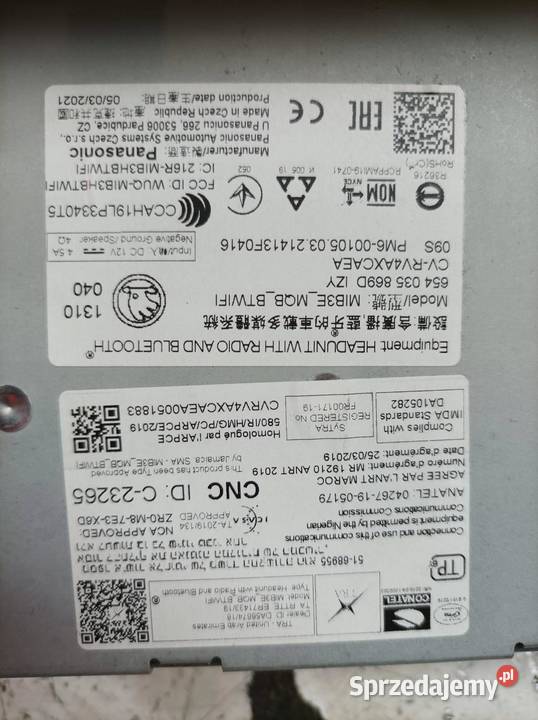 RADIONAWIGACJA EUROPA 21R 654035869D Skoda Scala