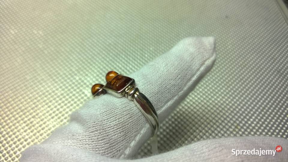 pierścionek Z BURSZTYNAMI 0126 srebrne mazowieckie Warszawa