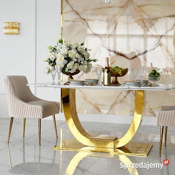 Stół glamour złoty ekskluzywny do jadalni w 75cm Stoły
