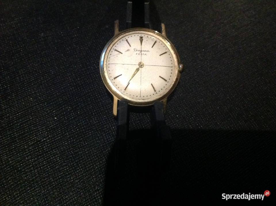 Stary Zegarek Pozłacany Męski DUGENA FESTA Nowa Sól