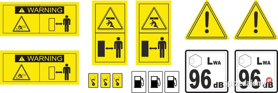 Zestaw naklejek BHP na koparkę Kamionna sprzedam