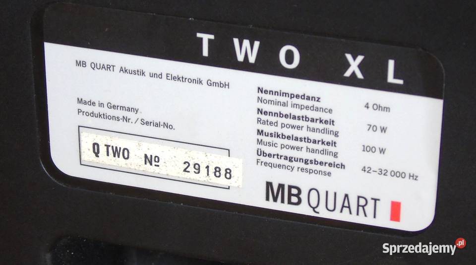 Kolumny MB Quart TWO XL sprawne DOSTAWA