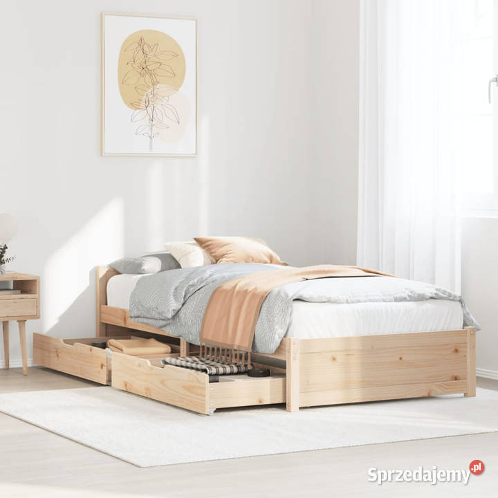 Rama łóżka bez materaca lite drewno sosnowe 95cm