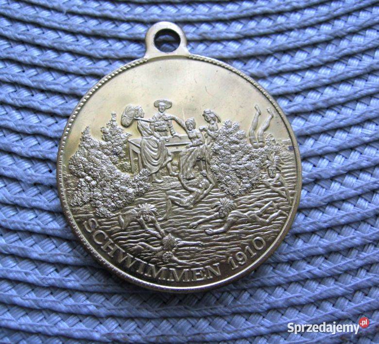 Medal Pływanie 1910r 46 mm Kalisz
