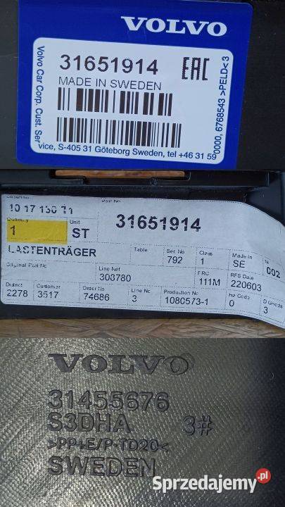 VOLVO S60 V60 ŚLIZG MOCOWANIE ZDERZAK TYŁ Pozostałe Pleszew