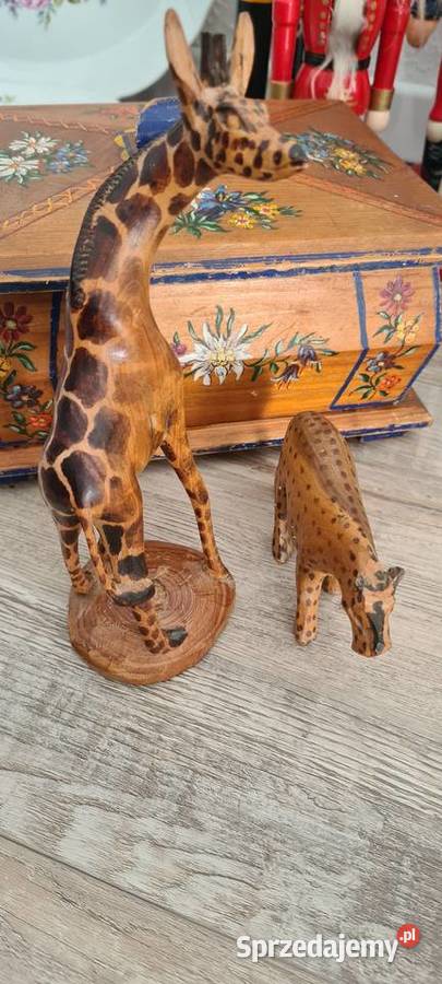Drewniane figurki zwierząt drewniana żyrafa Gorlice