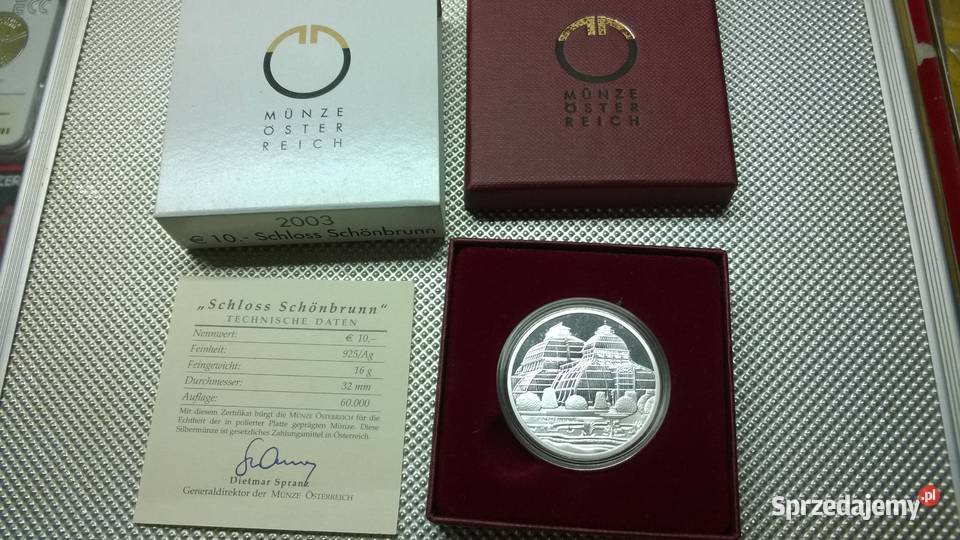MONETA Austria 10 euro 2003 Pałac Schnbrunn Numizmatyka Warszawa