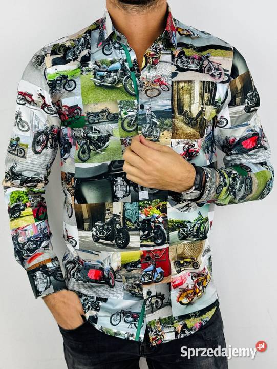 DANIEL BESSI Koszula męska fb106 motory kolorowa Ostrów Wielkopolski