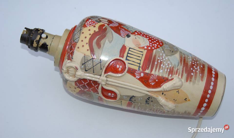 Stara japońska lampa lampka Satsuma z końca XIX Pozostałe