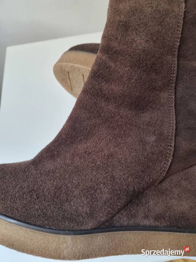 Botki zamsz naturalny na koturnie rozmiar 36 23cm Lublin