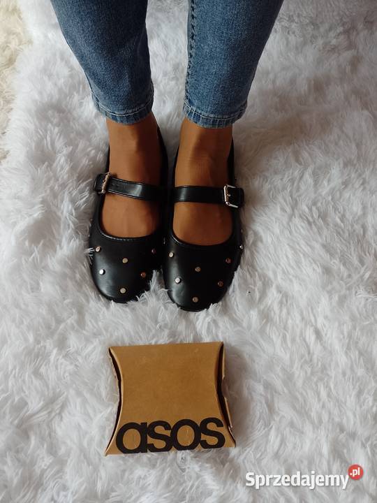 42 ASOS Design Czarne bogato zdobione baleriny z 27cm Kraków sprzedam