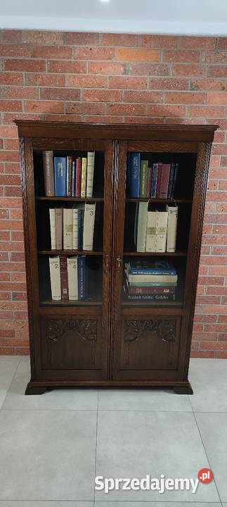 Piękna biblioteka witryna dębowa Łagów