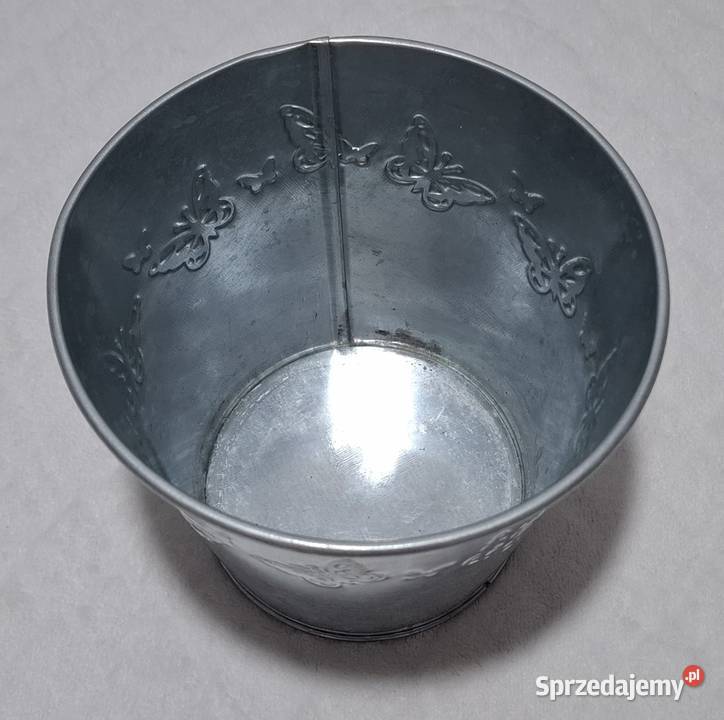 Metalowe wiaderko osłona doniczki motyle 11 śląskie Czeladź