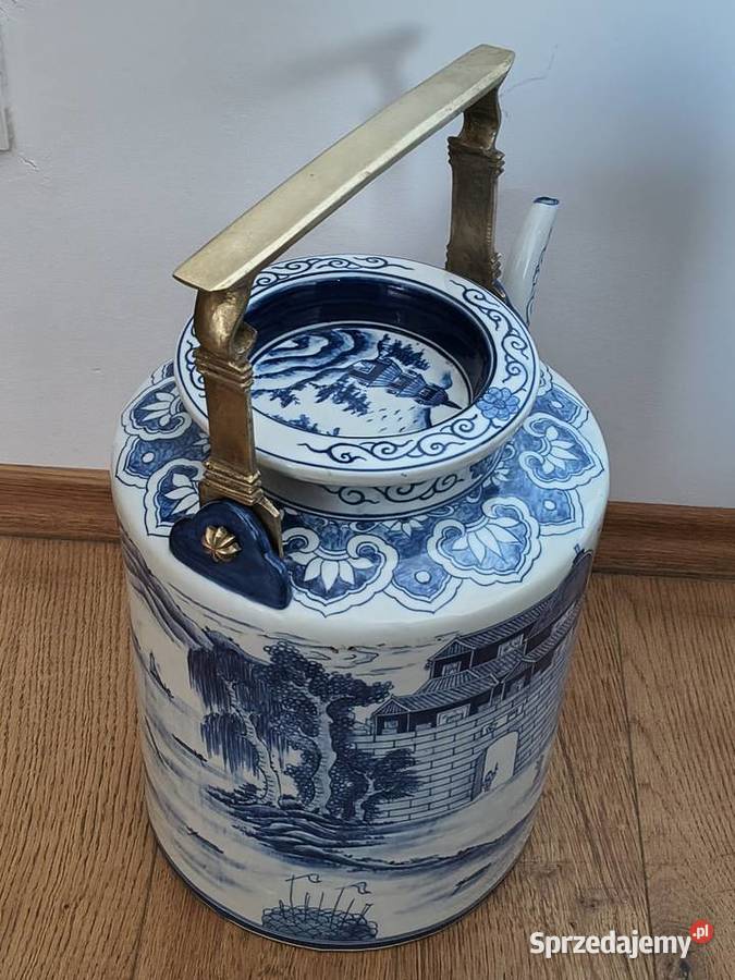 Dzban dekoracyjny porcelit wypalany szkliwiony Szczecin