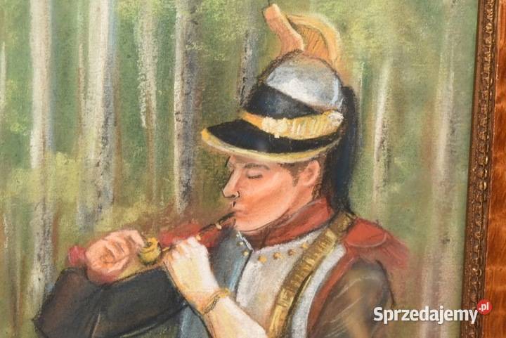 Wojciech Kossak Żołnierz Na Koniu z Fajką Obraz małopolskie Kraków