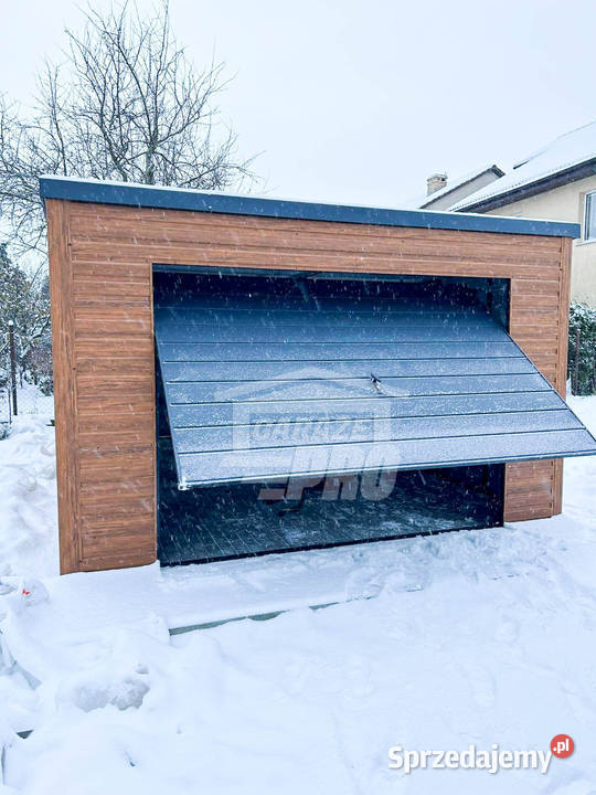 Garaż Blaszany 4x6 Brama uchylna drewnopodobny Sprzedaż Lubartów