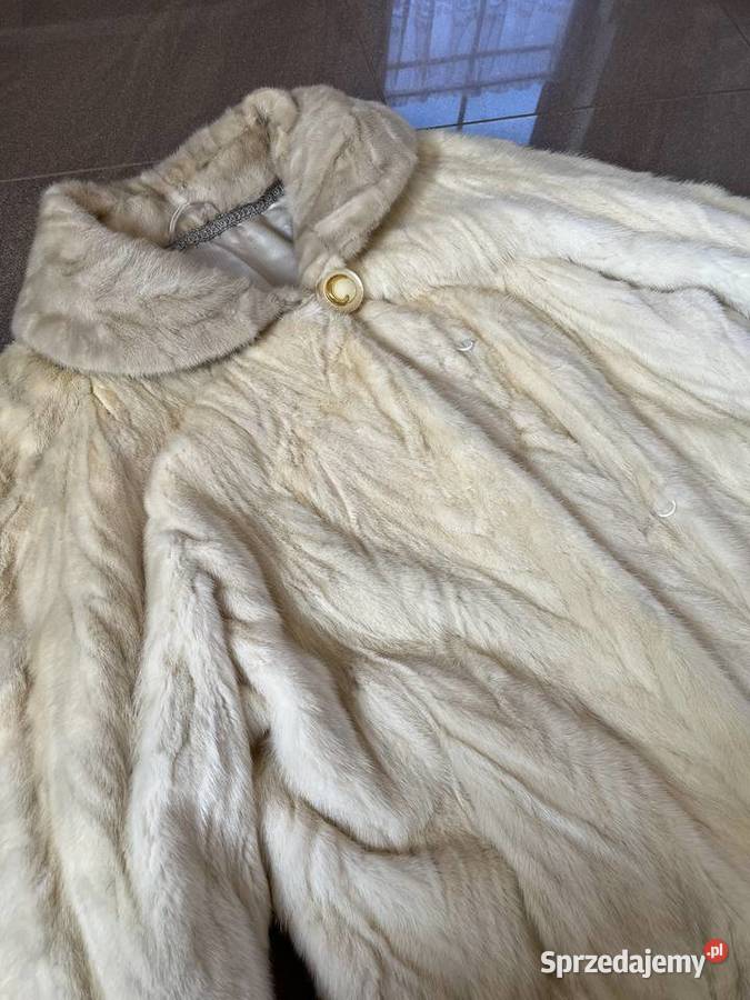 Kremowe futro z norek 3840 Rozmiar 38(M)