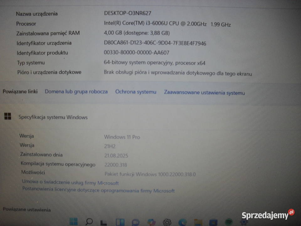 Asus i36006U4GB256GB SSDGeForce 920 MX 2GB HDMI Lublin sprzedam
