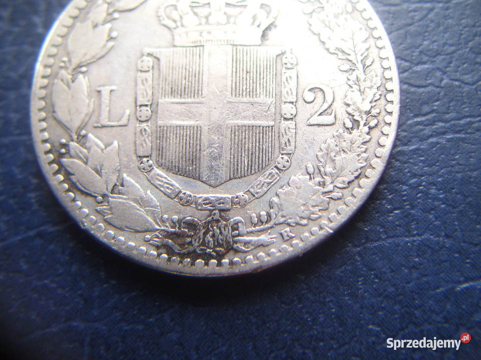 Stare monety 2 lir 1897 Włochy srebro Numizmatyka Lesko