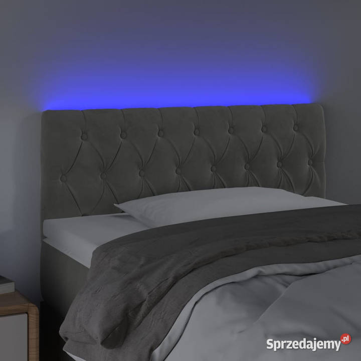 Zagłówek do łóżka z LED jasnoszary 90x7x7888 mazowieckie Warszawa