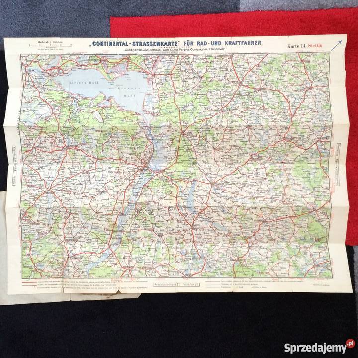 163 Continental Strassenkarte Stettin Antykwariat Szczecin