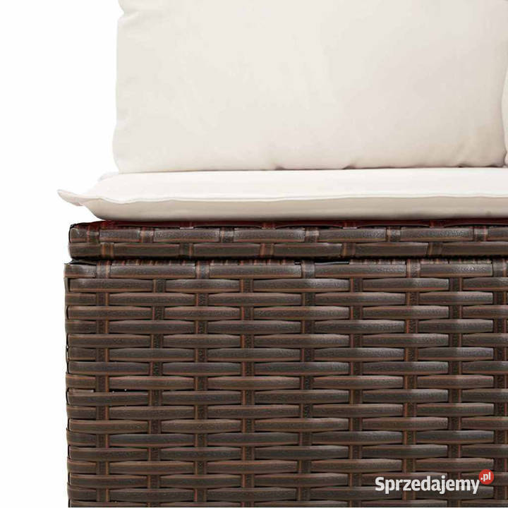 4cz sofa ogrodowa z poduszkami brązowy rattan PE