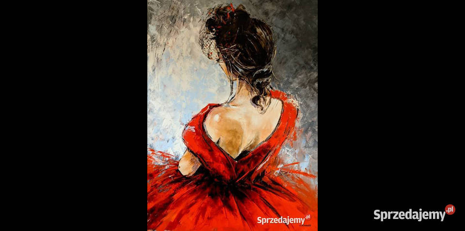 Kowalik Dziewczyna w woalce obraz olejny 60x80 Warszawa