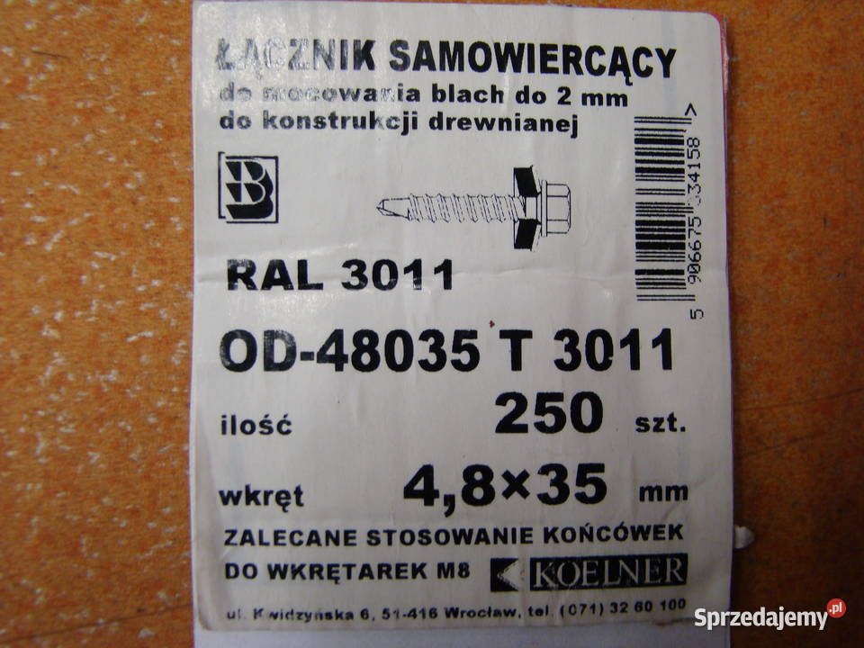Łącznik samowiercący KOELNER FARMER Bielsko-Biała