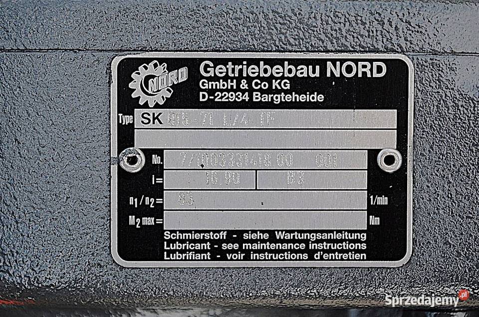 Motoreduktor 037kw 83obrmin Firmy NORD sprzedam