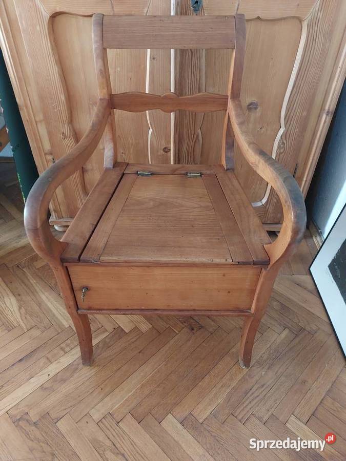Zabytkowe krzesło toaletowe drewniane ze Kraków